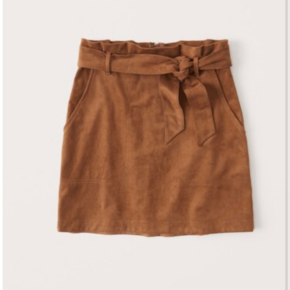 Abercrombie & Fitch Women's Vegan Suede Belted Mini Skirt